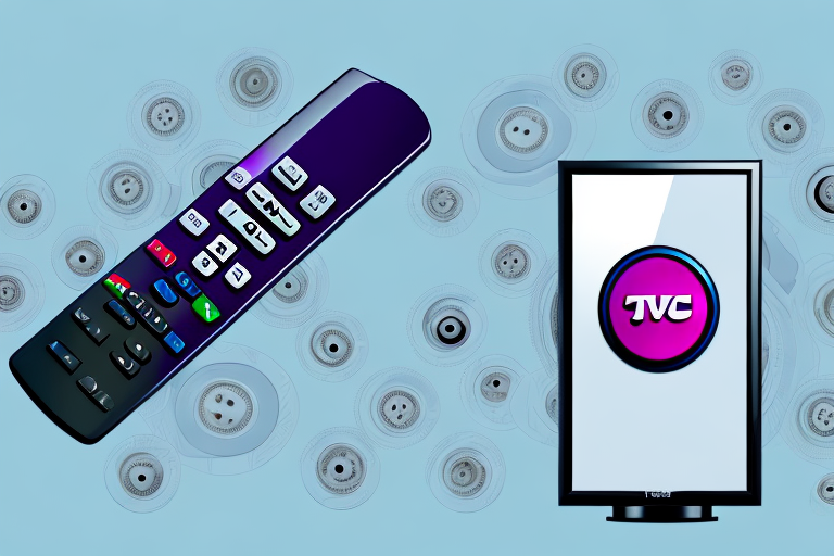 A jvc roku tv remote control with its buttons and features