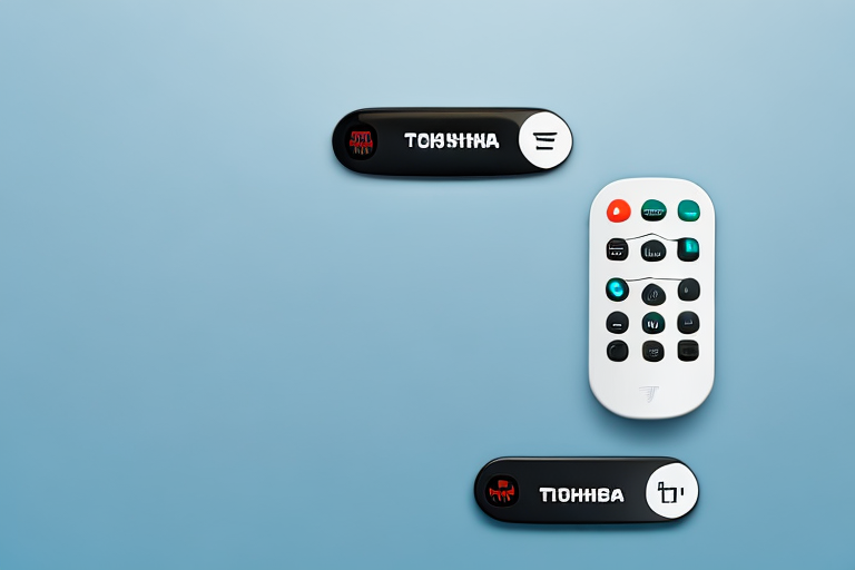 A toshiba fire tv remote control with its buttons and features