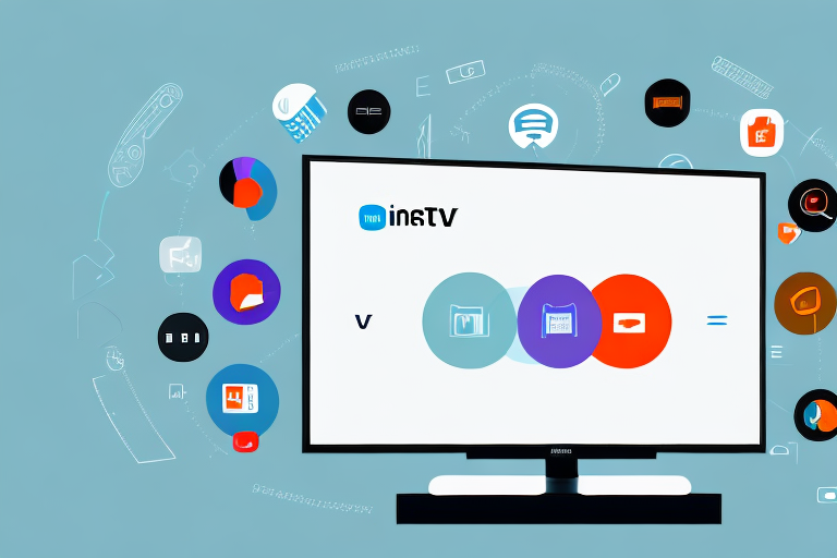 A smart tv with a remote app interface on its screen