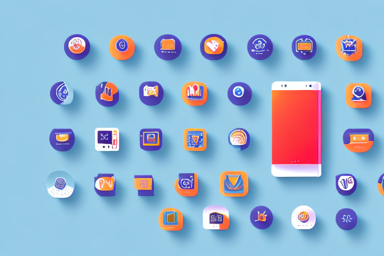 A smartphone with a range of colorful icons representing different ir apps