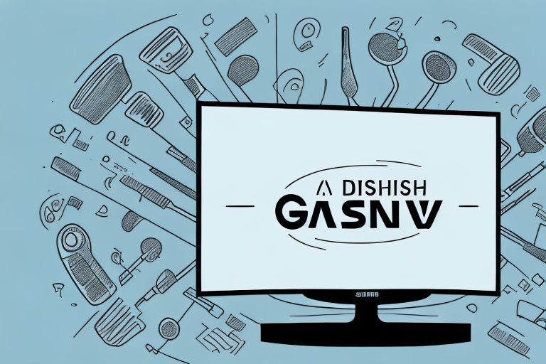 A dish remote and samsung tv side-by-side