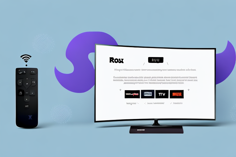 A roku remote control and a samsung tv side-by-side