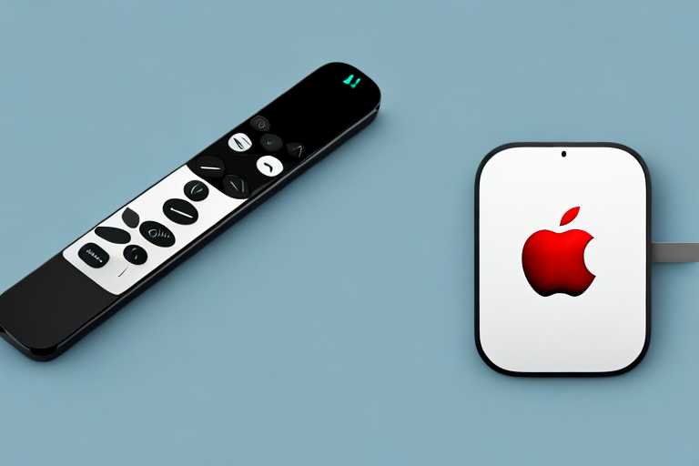 An apple tv siri remote control connected to a toshiba tv