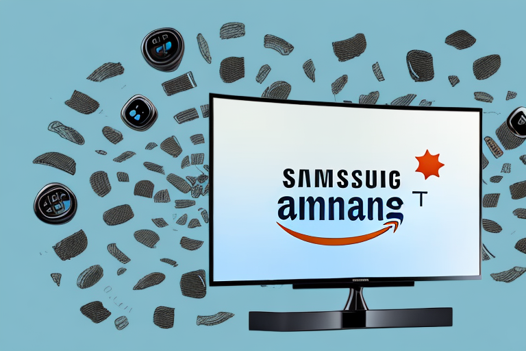 A samsung tv with an amazon fire tv stick remote control connected to it