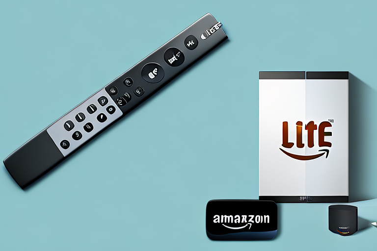 An amazon fire tv stick lite remote control connected to an lg tv