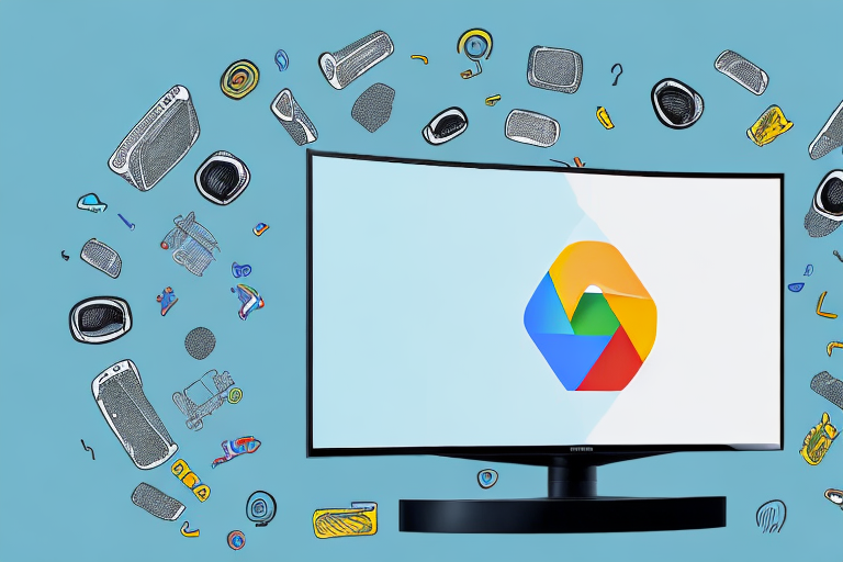A samsung tv with a google chromecast 3rd generation remote control connected to it