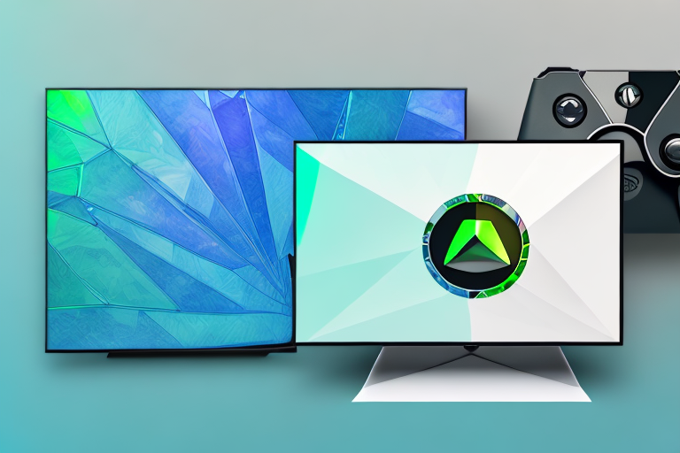 A nvidia shield tv (2019) remote control and an lg tv side by side