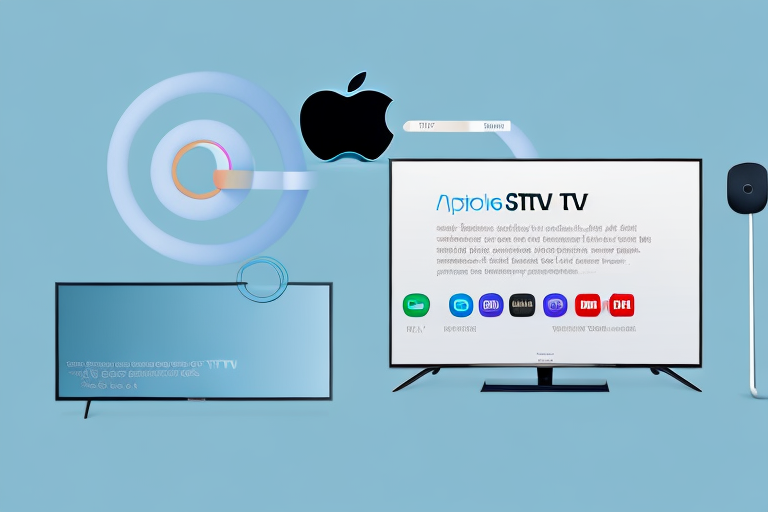 A samsung tv and an apple tv siri remote control