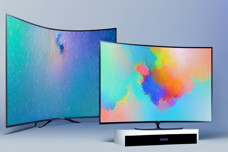A samsung q70t tv with a side-by-side comparison of the samsung smart and lg magic features