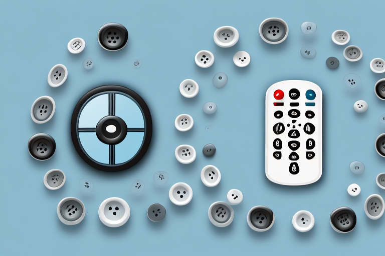 A shaw tv remote control with its various buttons