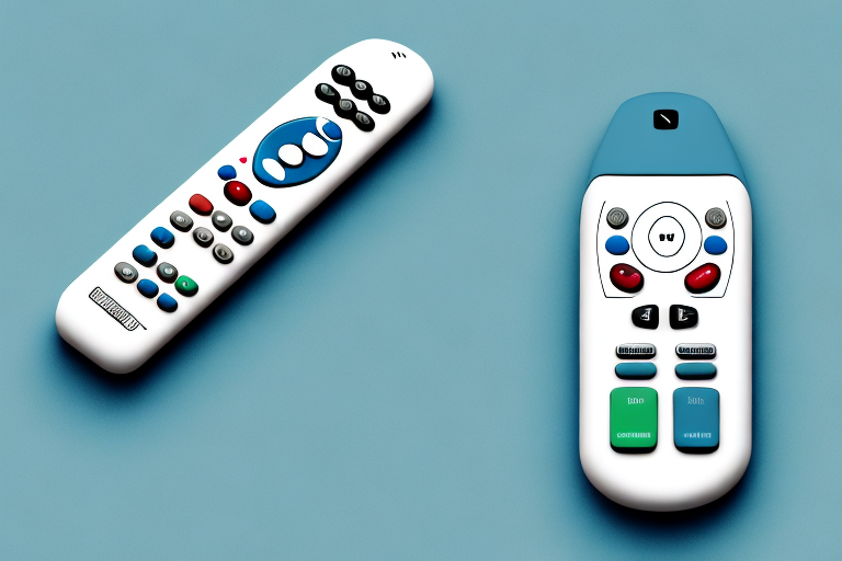 A bauhn tv remote control with its buttons and functions