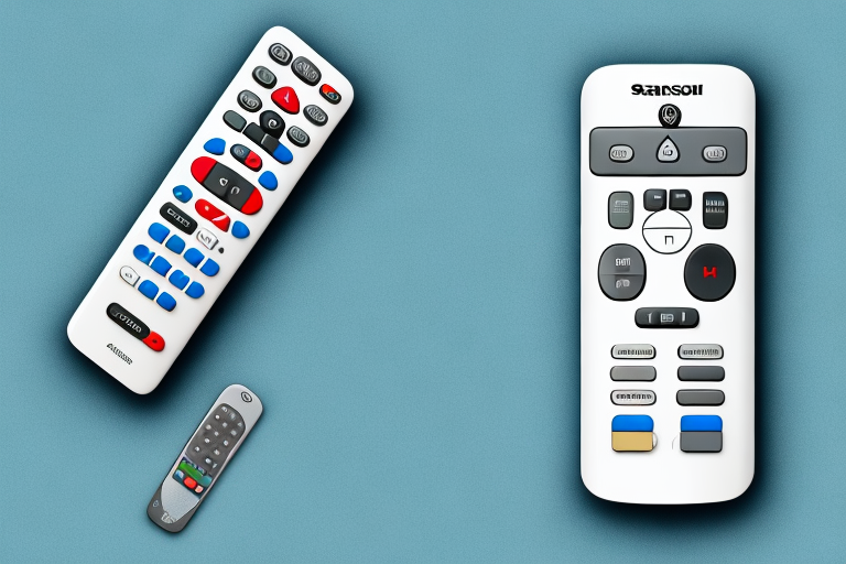 A sansui tv remote control with its buttons and functions