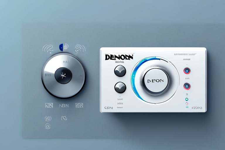 A denon 2015 avr remote control with its buttons and features